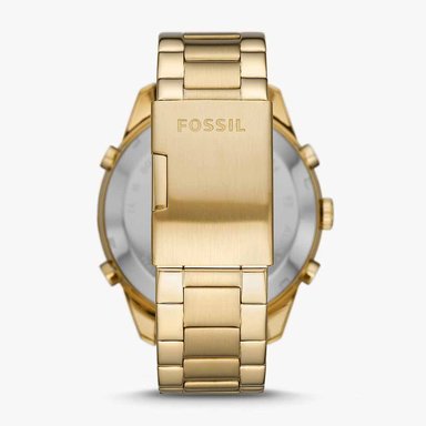 RELOJ FOSSIL HOMBRE DIGITAL ANÁLOGO BQ2580 BROX DORADO NEGRO ACERO INOXIDABLE - 3