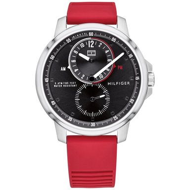 RELOJ TOMMY HILFIGER HOMBRE ANÁLOGO TH1791628 LOGAN 1791628 CORREA ROJO SILICONA