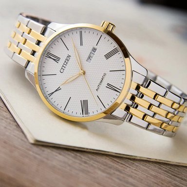 RELOJ CITIZEN HOMBRE ANÁLOGO AUTOMÁTICO NH8354-58A PLATEADO DORADO ACERO INOXIDABLE - 2