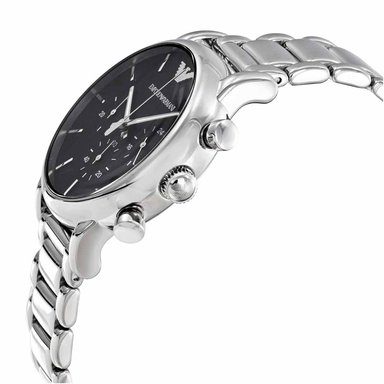 RELOJ EMPORIO ARMANI HOMBRE ANÁLOGO AR1853 LUIGI FECHA CRONOMETRO PLATEADO NEGRO ACERO INOXIDABLE - 3