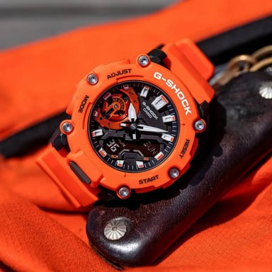 RELOJ CASIO G-SHOCK HOMBRE DIGITAL GA2200M-4A CARBON CORE ANÁLOGO LUZ LED NARANJA RESINA - 3