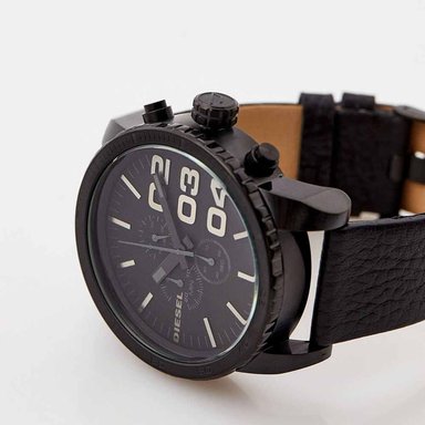 RELOJ DIESEL HOMBRE ANÁLOGO DZ4216 DOUBLE DOWN CRONÓMETRO CORREA NEGRO CUERO - 3
