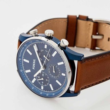 RELOJ FOSSIL HOMBRE ANÁLOGO BQ2512 SULLIVAN MULTIFUNCIONAL CORREA DIAL AZUL CUERO - 2