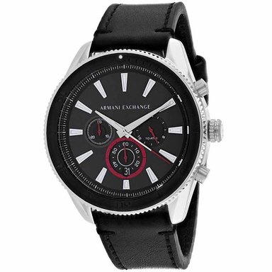 RELOJ ARMANI EXCHANGE HOMBRE ANÁLOGO AX1817 ENZO FECHA CRONÓMETRO CORREA NEGRO CUERO - 2