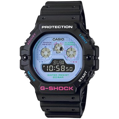 RELOJ CASIO G-SHOCK HOMBRE DIGITAL DW5900DN-1 LUZ LED NEGRO CELESTE RESINA