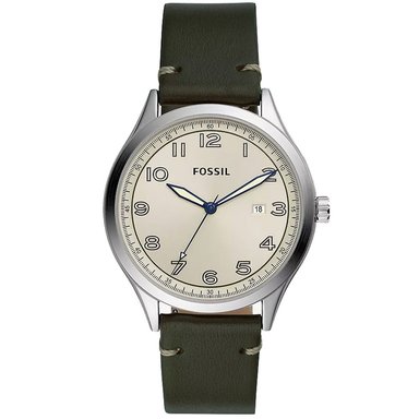 RELOJ FOSSIL HOMBRE ANÁLOGO BQ2488 WYLIE FECHA CORREA VERDE OSCURO ACERO INOXIDABLE CUERO