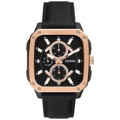 RELOJ FOSSIL HOMBRE ANÁLOGO BQ2654 INSCRIPTION MULTIFUNCIONAL CORREA NEGRO CUERO