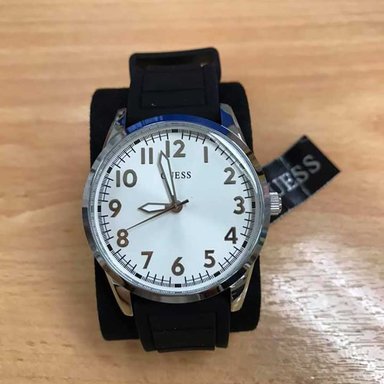 RELOJ GUESS HOMBRE ANÁLOGO U1324G2 PERRY CORREA NEGRO DIAL BLANCO SILICONA - 2