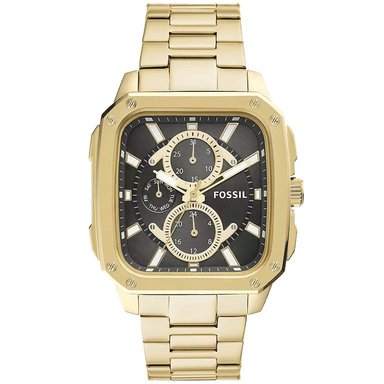 RELOJ FOSSIL HOMBRE ANÁLOGO BQ2656 INSCRIPTION MULTIFUNCIONAL DORADO DIAL GRIS ACERO INOXIDABLE