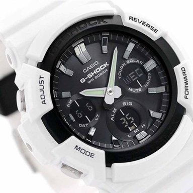 RELOJ CASIO G-SHOCK HOMBRE ANÁLOGO DIGITAL GAS-100B-7A SOLAR LUZ LED BLANCO NEGRO RESINA - 2