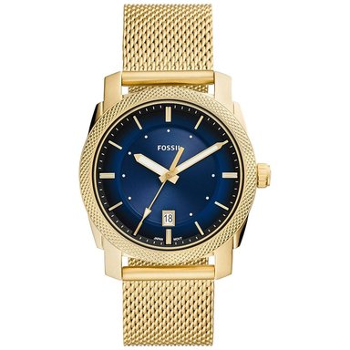 RELOJ FOSSIL HOMBRE ANÁLOGO FS5794 MACHINE FECHA DORADO DIAL AZUL ACERO INOXIDABLE