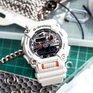 RELOJ CASIO G-SHOCK HOMBRE ANÁLOGO DIGITAL GA900AS-7A LUZ LED BLANCO RESINA - 2