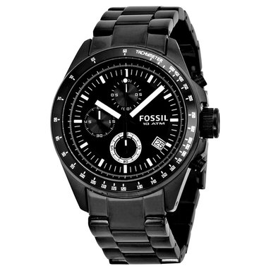 RELOJ FOSSIL HOMBRE ANÁLOGO DECKER CH2601 FECHA CRONOMETRO NEGRO ACERO INOXIDABLE - 2