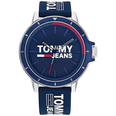 RELOJ TOMMY HILFIGER HOMBRE ANÁLOGO 1791825 JEANS CORREA AZUL SILICONA