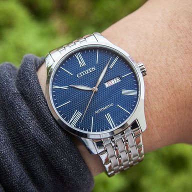 RELOJ CITIZEN HOMBRE ANÁLOGO AUTOMÁTICO NH8350-59L FECHA DIAL AZUL ACERO INOXIDABLE - 3