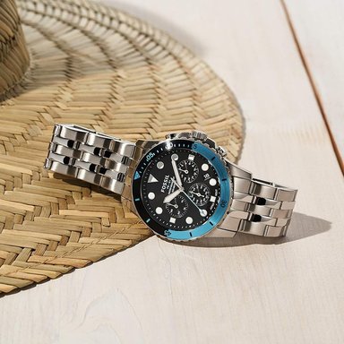 RELOJ FOSSIL HOMBRE ANÁLOGO FS5827 FB-01 FECHA CRONOMETRO DIAL NEGRO ACERO INOXIDABLE - 2