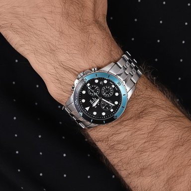 RELOJ FOSSIL HOMBRE ANÁLOGO FS5827 FB-01 FECHA CRONOMETRO DIAL NEGRO ACERO INOXIDABLE - 4