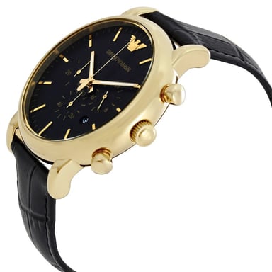 RELOJ EMPORIO ARMANI HOMBRE ANÁLOGO AR1917 LUIGI FECHA CRONÓMETRO DORADO CORREA NEGRO ACERO INOXIDABLE CUERO - 4