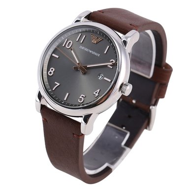 RELOJ EMPORIO ARMANI HOMBRE ANÁLOGO AR11175 LUIGI FECHA CORREA MARRON DIAL GRIS ACERO INOXIDABLE CUERO - 2