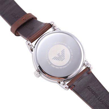 RELOJ EMPORIO ARMANI HOMBRE ANÁLOGO AR11175 LUIGI FECHA CORREA MARRON DIAL GRIS ACERO INOXIDABLE CUERO - 5