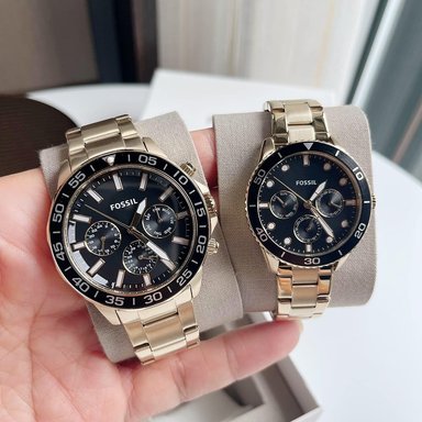 PACK 2 RELOJ FOSSIL UNISEX ANÁLOGO BQ2643SET BANNON DORADO ACERO INOXIDABLE - 2