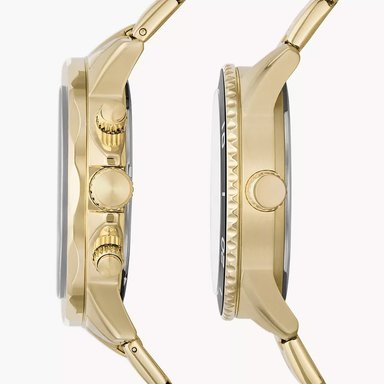 PACK 2 RELOJ FOSSIL UNISEX ANÁLOGO BQ2643SET BANNON DORADO ACERO INOXIDABLE - 3