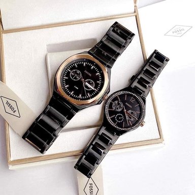 PACK 2 RELOJ FOSSIL UNISEX ANÁLOGO BQ2645SET EVANSTON NEGRO ACERO INOXIDABLE - 4