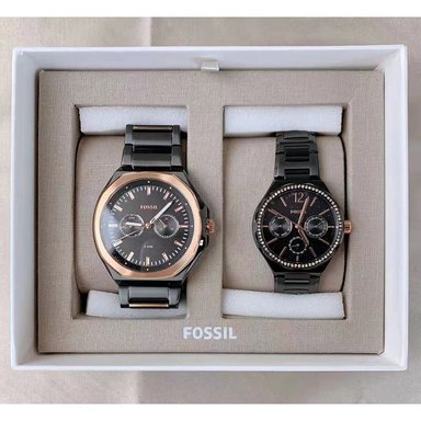 PACK 2 RELOJ FOSSIL UNISEX ANÁLOGO BQ2645SET EVANSTON NEGRO ACERO INOXIDABLE - 5