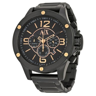 RELOJ ARMANI EXCHANGE HOMBRE ANÁLOGO AX1513 WELLWORN FECHA CRONÓMETRO NEGRO ACERO INOXIDABLE - 2