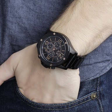 RELOJ ARMANI EXCHANGE HOMBRE ANÁLOGO AX1513 WELLWORN FECHA CRONÓMETRO NEGRO ACERO INOXIDABLE - 4
