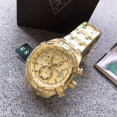 RELOJ GUESS HOMBRE ANÁLOGO U0522G5 MONTERAY CRONÓMETRO DORADO ACERO INOXIDABLE - 4