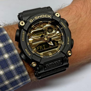 RELOJ CASIO G-SHOCK HOMBRE DIGITAL GA900AG-1A ANÁLOGO ACUÁTICO LUZ LED CRONÓMETRO ALARMA NEGRO DORADO - 5