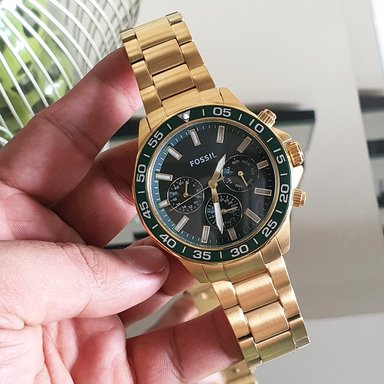 RELOJ FOSSIL HOMBRE ANÁLOGO BQ2493 BANNON MULTIFUNCIONAL DORADO DIAL VERDE ACERO INOXIDABLE - 3