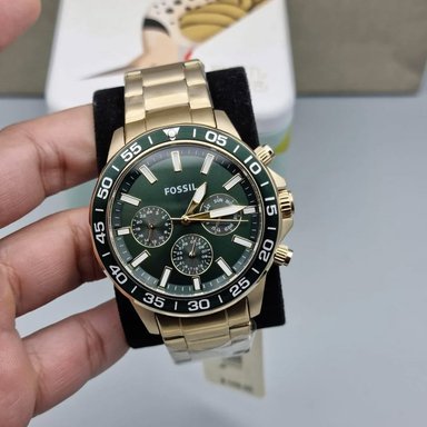 RELOJ FOSSIL HOMBRE ANÁLOGO BQ2493 BANNON MULTIFUNCIONAL DORADO DIAL VERDE ACERO INOXIDABLE - 4