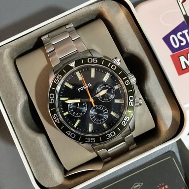 RELOJ FOSSIL HOMBRE ANÁLOGO BQ2625 BANNON MULTIFUNCIONAL DIAL NEGRO BISEL VERDE ACERO INOXIDABLE - 5