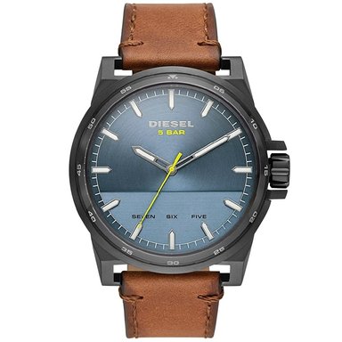 RELOJ DIESEL HOMBRE ANÁLOGO DZ1946 D-48 CORREA MARRON DIAL CELESTE ACERO INOXIDABLE CUERO