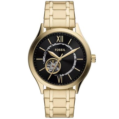 RELOJ FOSSIL HOMBRE ANÁLOGO AUTOMÁTICO BQ2649 FENMORE DORADO DIAL NEGRO ACERO INOXIDABLE