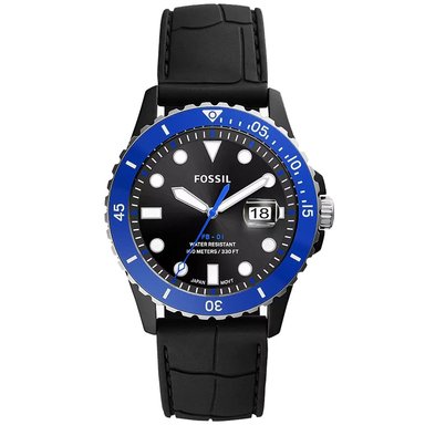 RELOJ FOSSIL HOMBRE ANÁLOGO CE5023 FB-01 CERÁMICO FECHA CORREA NEGRO SILICONA