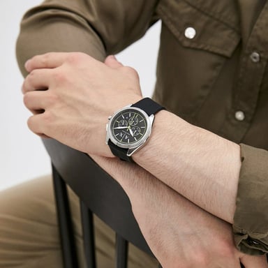 RELOJ ARMANI EXCHANGE HOMBRE ANÁLOGO AX2853 GIACOMO FECHA CRONOMETRO CORREA ACERO INOXIDABLE SILICONA - 4