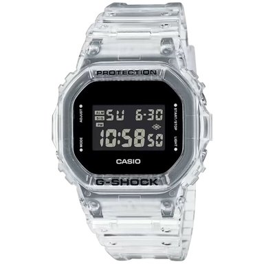 RELOJ CASIO G-SHOCK HOMBRE DIGITAL DW5600SKE-7 LUZ FONDO ACUÁTICO TRANSPARENTE RESINA