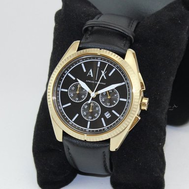RELOJ ARMANI EXCHANGE HOMBRE ANÁLOGO AX2854 GIACOMO FECHA CRONOMETRO DORADO CORREA ACERO INOXIDABLE CUERO - 3