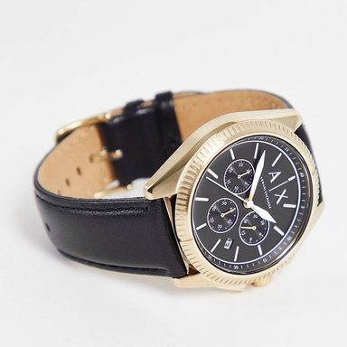 RELOJ ARMANI EXCHANGE HOMBRE ANÁLOGO AX2854 GIACOMO FECHA CRONOMETRO DORADO CORREA ACERO INOXIDABLE CUERO - 4