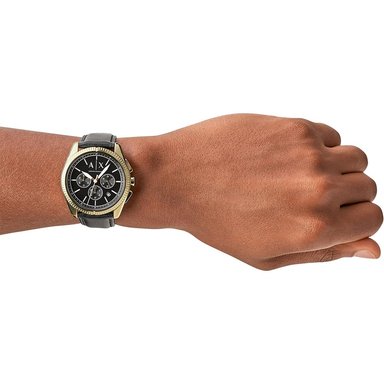 RELOJ ARMANI EXCHANGE HOMBRE ANÁLOGO AX2854 GIACOMO FECHA CRONOMETRO DORADO CORREA ACERO INOXIDABLE CUERO - 5