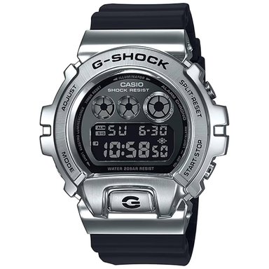 RELOJ CASIO G-SHOCK HOMBRE DIGITAL GM-6900-1 PLATEADO NEGRO ACERO INOXIDABLE RESINA