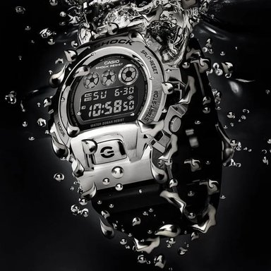 RELOJ CASIO G-SHOCK HOMBRE DIGITAL GM-6900-1 PLATEADO NEGRO ACERO INOXIDABLE RESINA - 3