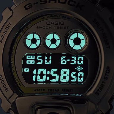 RELOJ CASIO G-SHOCK HOMBRE DIGITAL GM-6900-1 PLATEADO NEGRO ACERO INOXIDABLE RESINA - 6