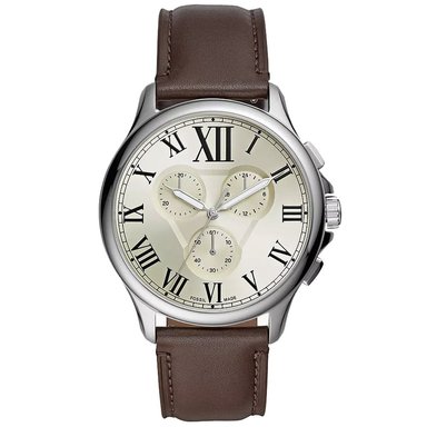 RELOJ FOSSIL HOMBRE ANÁLOGO FS5638 MONTY CRONOMETRO CORREA MARRÓN DIAL MARFIL CUERO