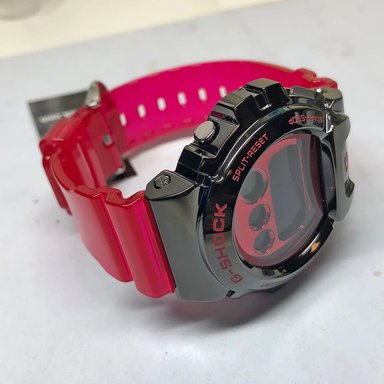 RELOJ CASIO G-SHOCK HOMBRE DIGITAL GM-6900B-4 NEGRO CORREA ROJA ACERO INOXIDABLE RESINA - 3