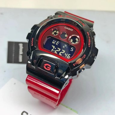 RELOJ CASIO G-SHOCK HOMBRE DIGITAL GM-6900B-4 NEGRO CORREA ROJA ACERO INOXIDABLE RESINA - 4