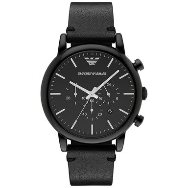 RELOJ EMPORIO ARMANI HOMBRE ANÁLOGO AR1918 LUIGI FECHA CRONOMETRO ACERO INOXIDABLE CUERO NEGRO